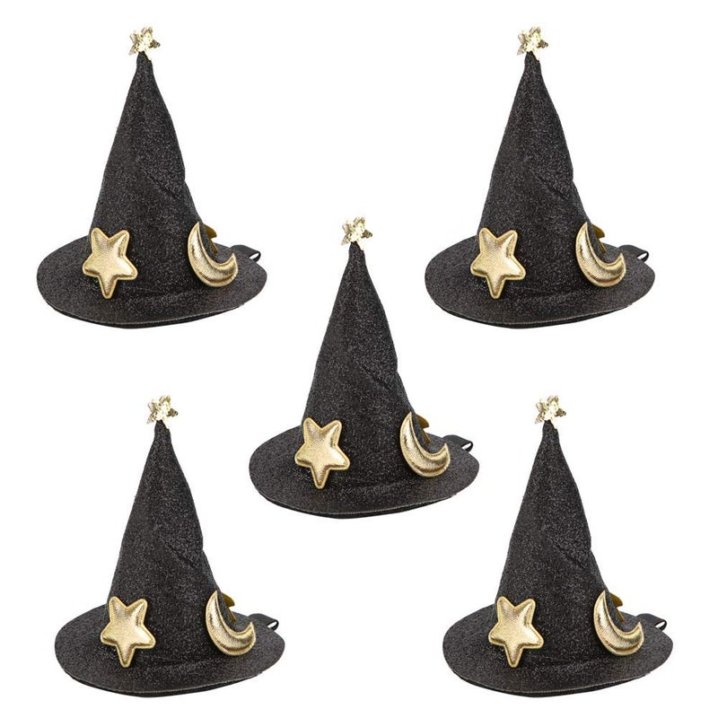Mini Witch Hat Hair Clips Halloween Christmas Party Hair Accessories Black - Image 1